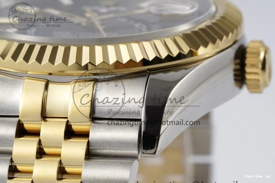 1224 Skydweller SS YG Noob Best Edition Black Dial on SS YG Jubilee Bracelet A23J Efficient 2122